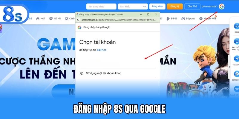 Đăng nhập 8S qua google