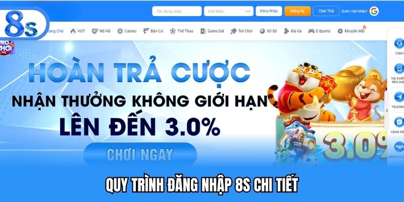 Quy trình đăng nhập 8S chi tiết